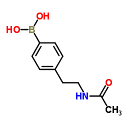 4-(2-乙酰胺乙基)苯硼酸结构式