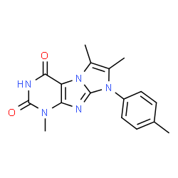 2,3,7-Trimethyl-1-p-tolyl-1H,7H-1,3a,5,7,8-pentaaza-cyclopenta[a]indene-4,6-dione Structure