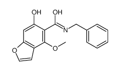 N-benzyl-6-hydroxy-4-methoxy-1-benzofuran-5-carboxamide结构式