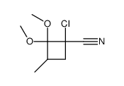 1-Chloro-2,2-dimethoxy-3-methyl-cyclobutanecarbonitrile结构式