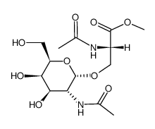 O-(2-acetamido-2-deoxy-alpha-galactopyranosyl)-(1-3)-N-acetylserine methyl ester structure