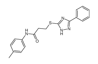3-(5-Phenyl-2H-[1,2,4]triazol-3-ylsulfanyl)-N-p-tolyl-propionamide Structure