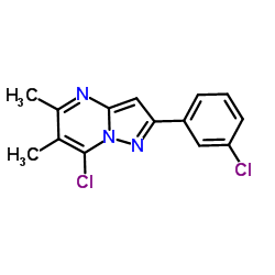 7-CHLORO-2-(3-CHLORO-PHENYL)-5,6-DIMETHYL-PYRAZOLO[1,5-A]PYRIMIDINE结构式