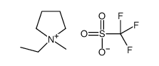 1-Ethyl-1-methylpyrrolidinium trifluoromethanesulfonate结构式