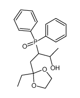5-diphenylphosphinoyl-6-hydroxyheptan-3-one ethylene acetal Structure