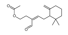[5-(2,2-dimethyl-6-methylidenecyclohexyl)-3-formylpent-3-enyl] acetate结构式