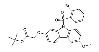 [9-(2-Bromo-benzenesulfonyl)-6-methoxy-9H-carbazol-2-yloxy]-acetic acid tert-butyl ester Structure