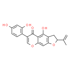 (+)-6-(2,4-Dihydroxyphenyl)-2,3-dihydro-4-hydroxy-2-(1-methylethenyl)-5H-furo[3,2-g][1]benzopyran-5-one Structure