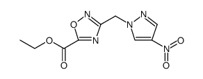 1,2,4-Oxadiazole-5-carboxylic acid, 3-[(4-nitro-1H-pyrazol-1-yl)methyl]-, ethyl ester结构式