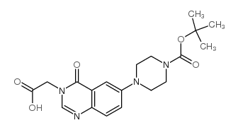 1-N-Boc-4-(3-羧基甲基-4-氧代-3,4-二氢喹唑啉-6-基)哌嗪结构式