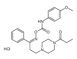 [(Z)-[1-phenyl-3-(4-propanoylpiperazin-1-yl)propylidene]amino] N-(4-methoxyphenyl)carbamate,hydrochloride结构式