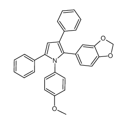2-(benzo[d][1,3]dioxol-5-yl)-1-(4-methoxyphenyl)-3,5-diphenyl-1H-pyrrole结构式