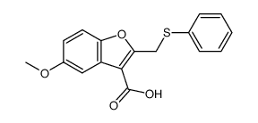 2-phenylthiomethyl-3-hydroxycarbonyl-5-methoxybenzofuran Structure