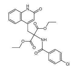 Diethyl 2-(4-chlorobenzamido)-2-[(2-oxo-1,2-dihydroquinolin-4-yl)methyl]malonate Structure