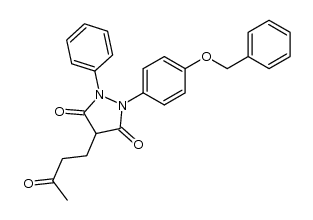 1-(4-benzyloxy-phenyl)-4-(3-oxo-butyl)-2-phenyl-pyrazolidine-3,5-dione结构式