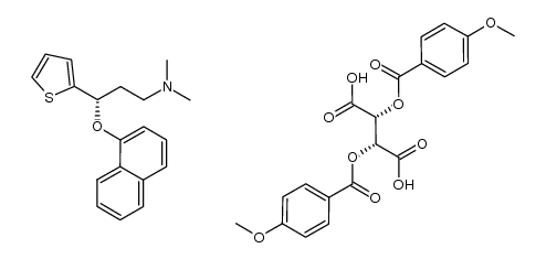 (S)-(+)-N,N-dimethyl-3-(1-naphthalenyloxy)-3-(2-thienyl)propanamine di-p-anisoyl-(L)-tartrate结构式