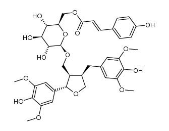 (8R,7'S,8'R)-5,5'-dimethoxylariciresinol 9'-O-β-D-(6-O-E-4-hydroxycinnamoyl)glucopyranoside结构式