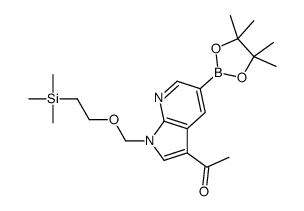 1-(5-(4,4,5,5-tetramethyl-1,3,2-dioxaborolan-2-yl)-1-((2-(triMethylsilyl)ethoxy)Methyl)-1H-pyrrolo[2,3-b]pyridin-3-yl)ethanone Structure
