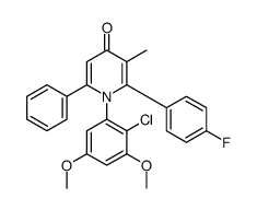 1-(2-chloro-3,5-dimethoxyphenyl)-2-(4-fluorophenyl)-3-methyl-6-phenylpyridin-4-one结构式