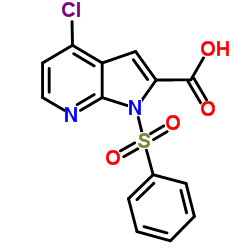 4-chloro-1-(phenylsulfonyl)-1H-pyrrolo[2,3-b]pyridine-2-carboxylic acid结构式