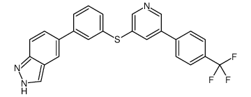 5-[3-[5-[4-(trifluoromethyl)phenyl]pyridin-3-yl]sulfanylphenyl]-1H-indazole结构式