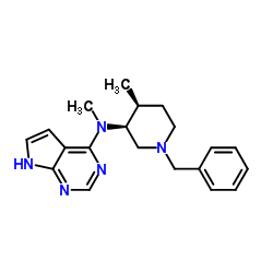 N-[(3S,4S)-1-Benzyl-4-methyl-3-piperidinyl]-N-methyl-7H-pyrrolo[2,3-d]pyrimidin-4-amine结构式