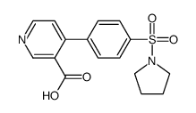 4-(4-pyrrolidin-1-ylsulfonylphenyl)pyridine-3-carboxylic acid结构式