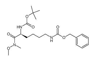 tert-butyl-N-[(1S)-5-(benzyloxycarbonylamino)-1-[methoxy(methyl)carbamoyl]pentyl]carbamate Structure
