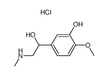 1-(3-hydroxy-4-methoxy-phenyl)-2-methylamino-ethanol, hydrochloride结构式