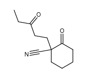 (+/-)-2-oxo-1-(3-oxopentyl)cyclohexanecarbonitrile结构式