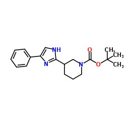 1-Piperidinecarboxylic acid, 3-(5-phenyl-1H-imidazol-2-yl)-, 1,1-dimethylethyl ester Structure