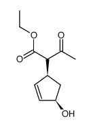 2-((1S,4R)-4-Hydroxy-cyclopent-2-enyl)-3-oxo-butyric acid ethyl ester结构式