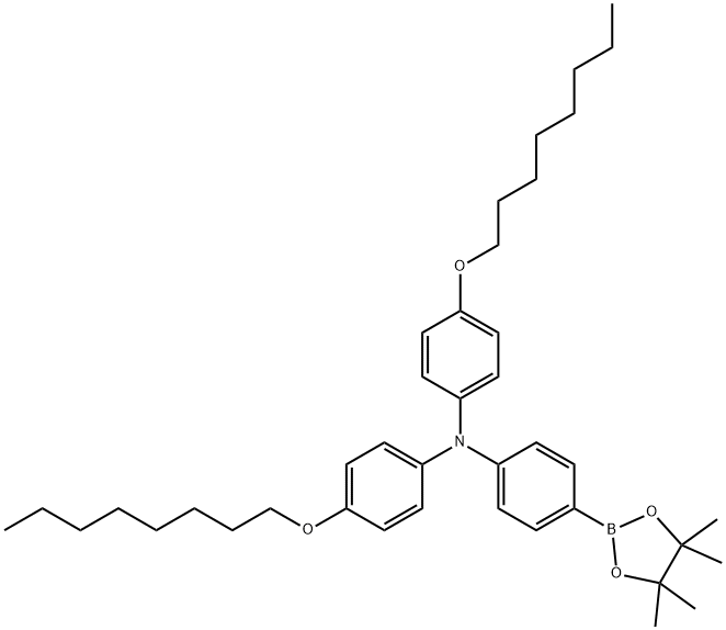 4-硼酸酯-4',4'-二辛氧基三苯胺结构式