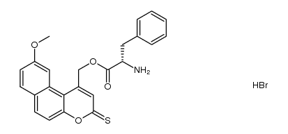 L-phenylalanine (9-methoxy-3-thioxo-3H-benzo[f]benzopyran-1-yl)methyl ester hydrobromide结构式