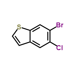 6-Bromo-5-chloro-1-benzothiophene结构式