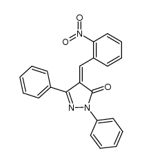4,5-dihydro-4-(2-nitrobenzylidene)-1,3-diphenyl-1H-pyrazol-5-one结构式