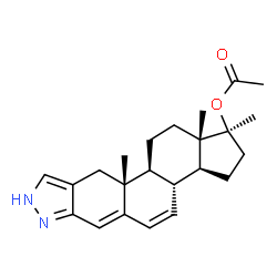 17-Methyl-2'H-androst-2-eno[3,2-c]pyrazole-4,6-dien-17β-ol acetate结构式