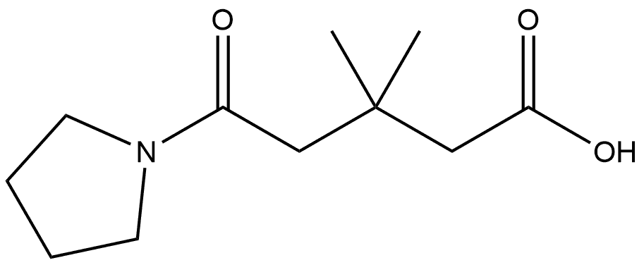 3,3-dimethyl-5-oxo-5-(pyrrolidin-1-yl)pentanoic acid Structure