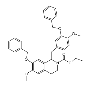 7-benzyloxy-1-(3-benzyloxy-4-methoxy-benzyl)-6-methoxy-3,4-dihydro-1H-isoquinoline-2-carboxylic acid ethyl ester Structure