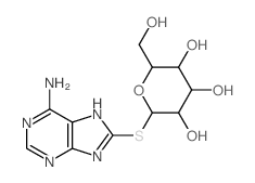 b-D-Glucopyranoside,6-amino-1H-purin-8-yl 1-thio- (9CI) Structure