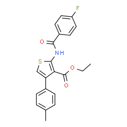 Ethyl 2-[(4-fluorobenzoyl)amino]-4-(4-methylphenyl)-3-thiophenecarboxylate structure