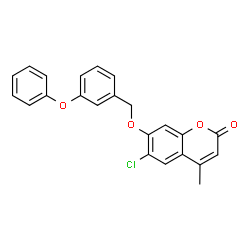 6-chloro-4-methyl-7-[(3-phenoxyphenyl)methoxy]chromen-2-one Structure