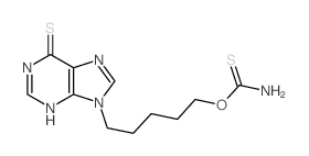 5-(6-sulfanylidene-3H-purin-9-yl)pentoxymethanethioamide Structure