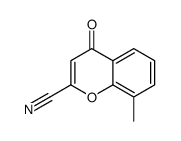 8-methyl-4-oxo-4H-1-Benzopyran-2-carbonitrile结构式