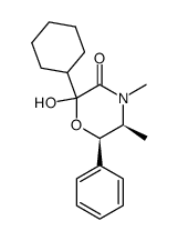 (5S,6R)-2-cyclohexyl-2-hydroxy-4,5-dimethyl-6-phenyl-morpholin-3-one结构式