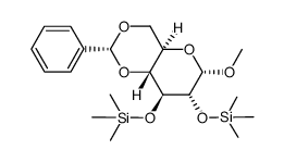 methyl 2,3-di-O-trimethylsilyl-4,6-O-benzylidene-α-D-glucopyranoside结构式