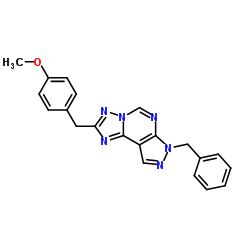 7-Benzyl-2-(4-methoxybenzyl)-7H-pyrazolo[4,3-e][1,2,4]triazolo[1,5-c]pyrimidine Structure