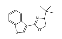 (4S)-2-(1-benzothiophen-3-yl)-4-tert-butyl-4,5-dihydro-1,3-oxazole结构式