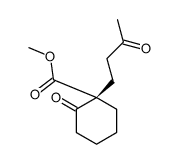 methyl (1S)-2-oxo-1-(3-oxobutyl)cyclohexane-1-carboxylate结构式