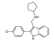 N-[[2-(4-chlorophenyl)-1H-indol-3-yl]methyl]cyclopentanamine结构式